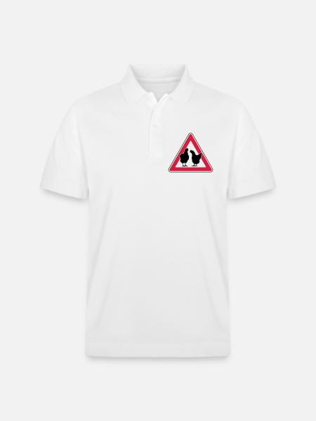 Chicken evening chicken attention free-range hens - Stanley/Stella Unisex Organic Polo Shirt PREPSTER - white