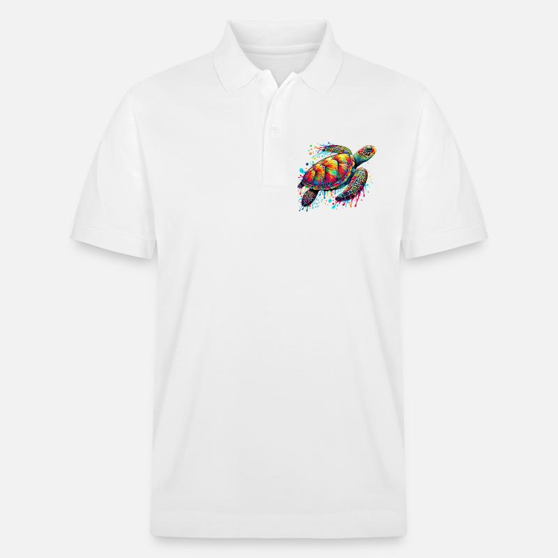 Turtle - Stanley/Stella Unisex Organic Polo Shirt PREPSTER - white