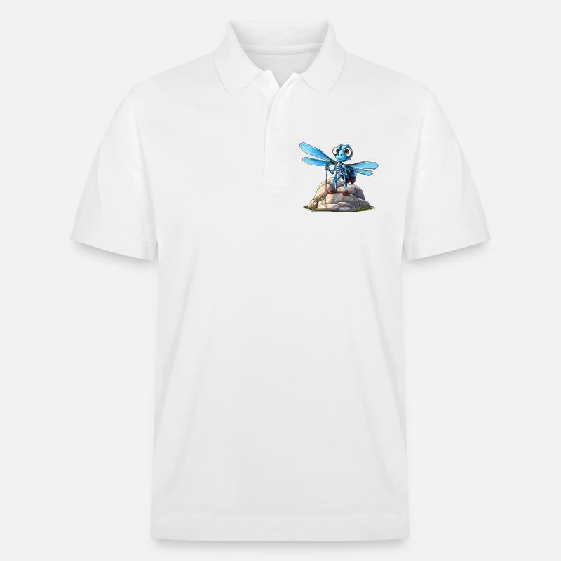 Libelle Bergsteiger / Wandern Libellen - Stanley/Stella Unisex Bio-Poloshirt PREPSTER - Weiß
