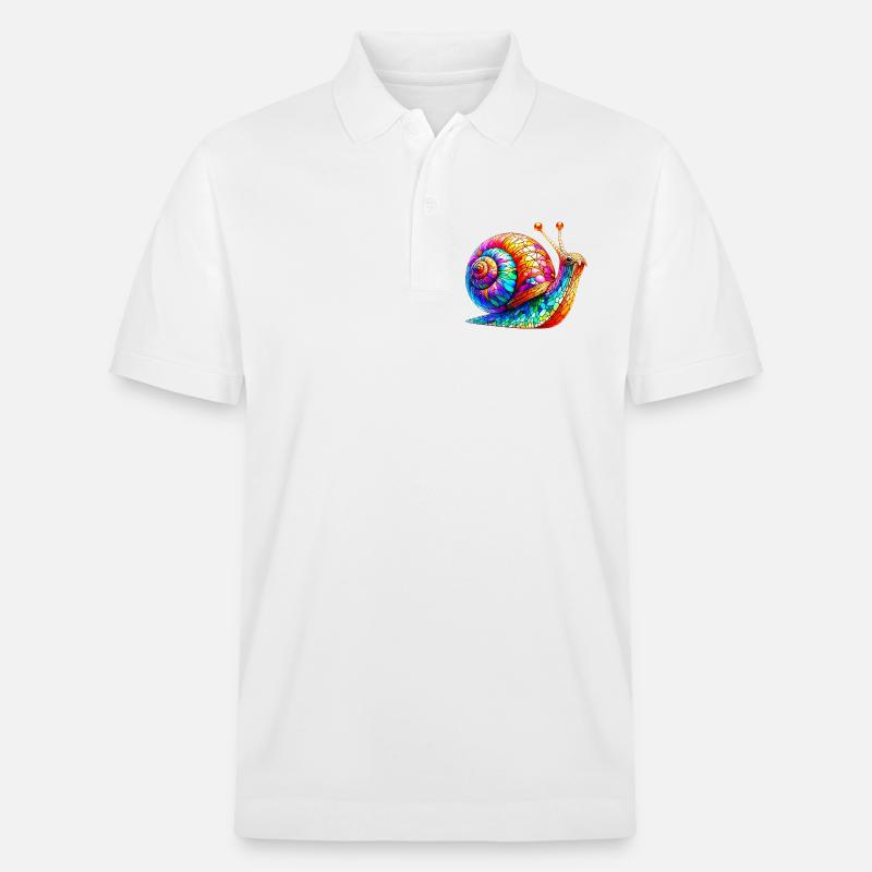 Snail - Stanley/Stella Unisex Organic Polo Shirt PREPSTER - white