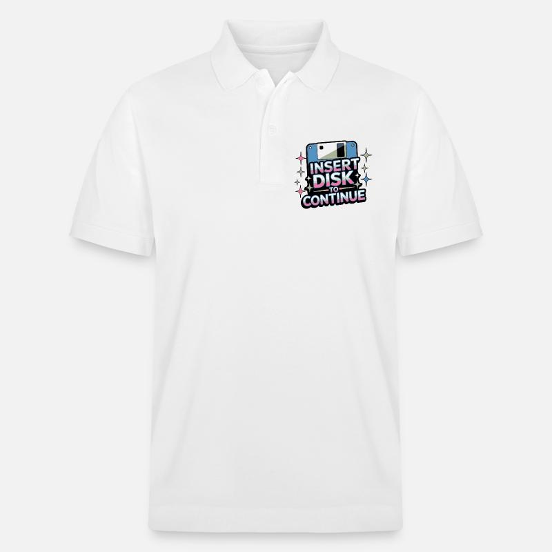 Y2K Retro – Insert Disk to Continue - Stanley/Stella Unisex Bio-Poloshirt PREPSTER - Weiß