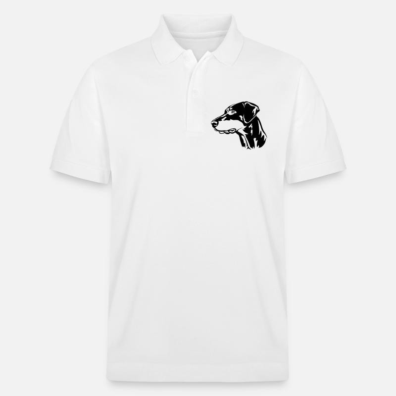 Dobermann Kopf - Stanley/Stella Unisex Bio-Poloshirt PREPSTER - Weiß