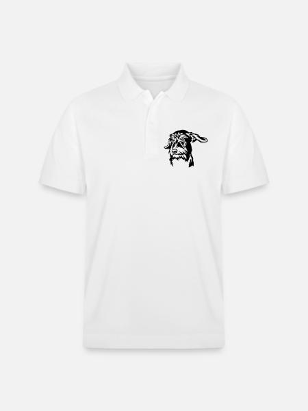 Dachshund Head - Stanley/Stella Unisex Organic Polo Shirt PREPSTER - white