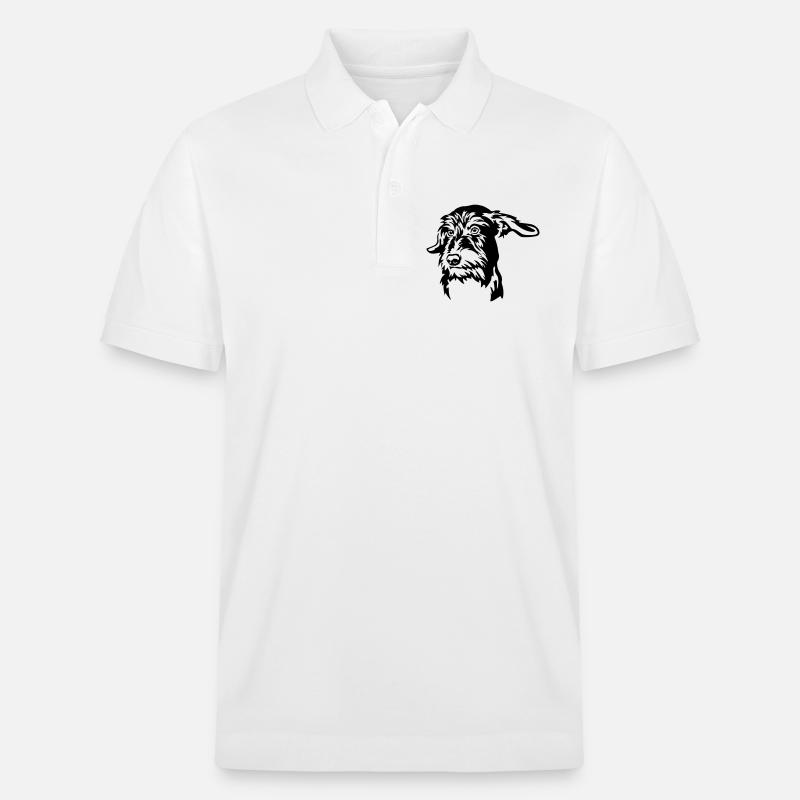 Dackel Kopf - Stanley/Stella Unisex Bio-Poloshirt PREPSTER - Weiß