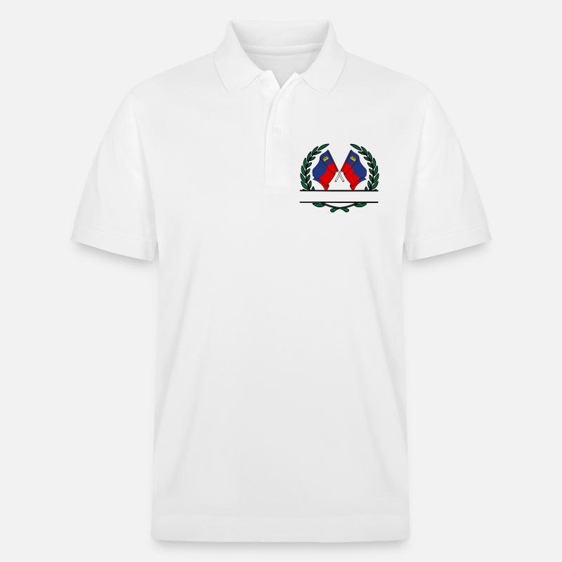 Drapeaux Liechtenstein couronne de laurier bannière - Polo PREPSTER bio Stanley/Stella Unisexe - blanc