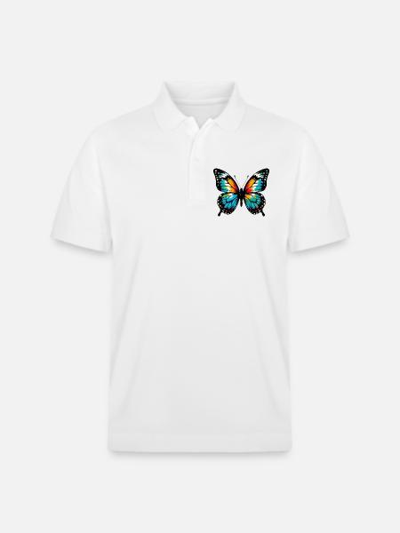 Butterfly - Stanley/Stella Unisex Organic Polo Shirt PREPSTER - white