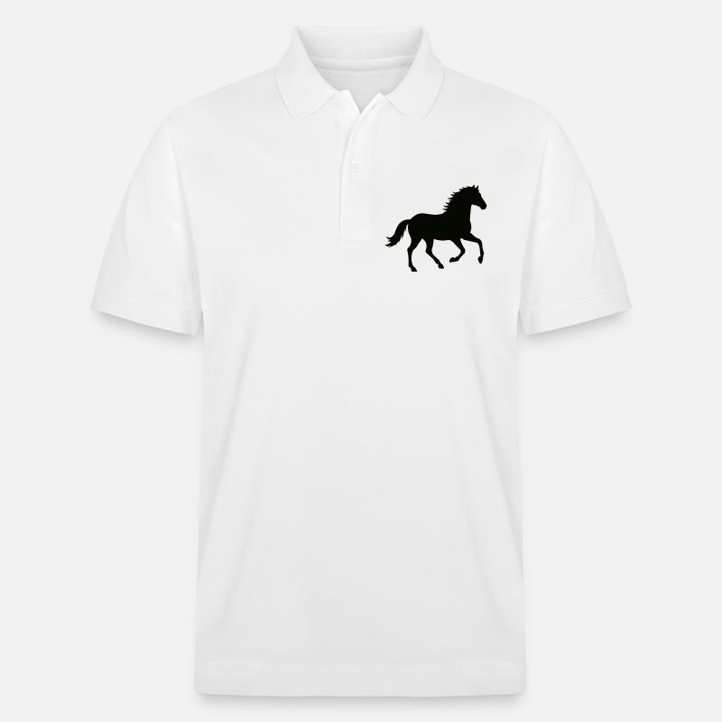 Silhouette de cheval au galop - Polo PREPSTER bio Stanley/Stella Unisexe - blanc