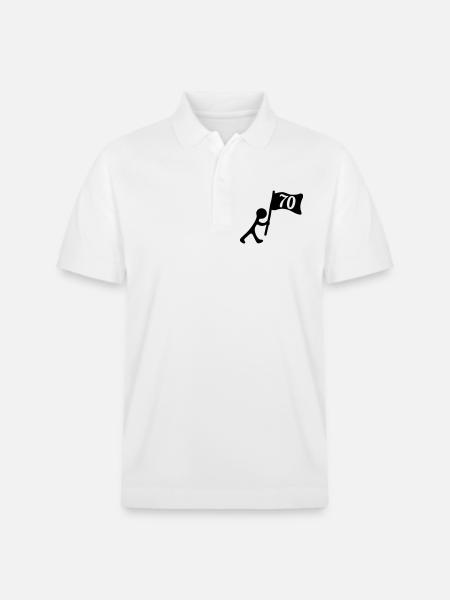 70 years birthday - Stanley/Stella Unisex Organic Polo Shirt PREPSTER - white