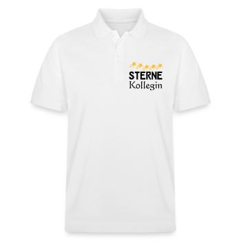 Sterne Kollegin Geschenk - Stanley/Stella Unisex Bio-Poloshirt PREPSTER - Weiß - Vorne - Roxy (174cm) & Andy (188cm)