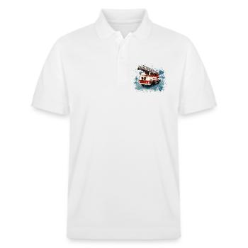 IFA W50 Feuerwehr mit Drehleiter - Stanley/Stella Unisex Bio-Poloshirt PREPSTER - Weiß - Vorne - Roxy (174cm) & Andy (188cm)