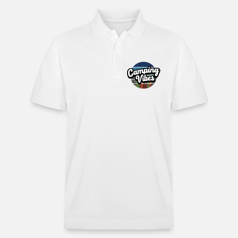 Camping Vibes - Stanley/Stella Unisex Bio-Poloshirt PREPSTER - Weiß