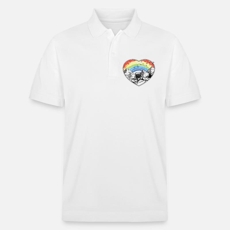 Regenbogenbogen über Bergen - Stanley/Stella Unisex Bio-Poloshirt PREPSTER - Weiß