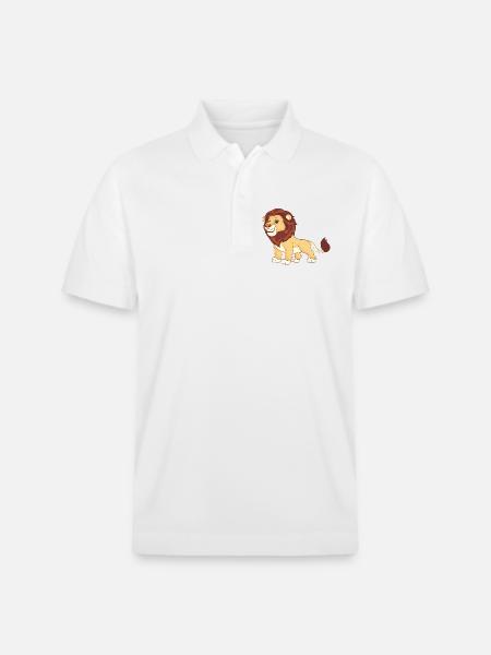 A magnificent lion - Stanley/Stella Unisex Organic Polo Shirt PREPSTER - white