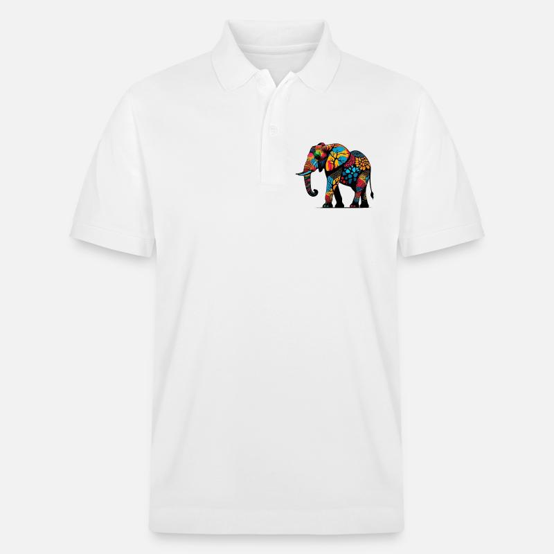 Elefant - Stanley/Stella Unisex Bio-Poloshirt PREPSTER - Weiß
