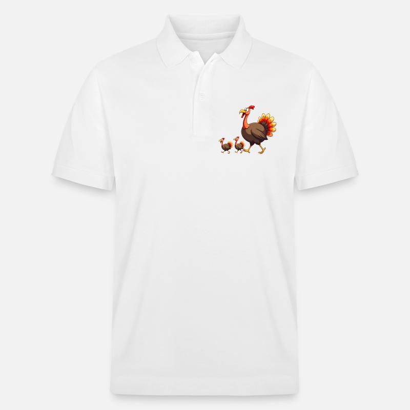 Bébé dinde de Thanksgiving - Polo PREPSTER bio Stanley/Stella Unisexe - blanc