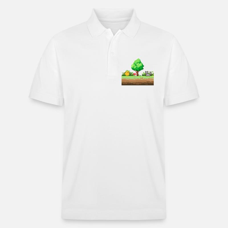 Pixelgarten Abenteuer - Stanley/Stella Unisex Bio-Poloshirt PREPSTER - Weiß