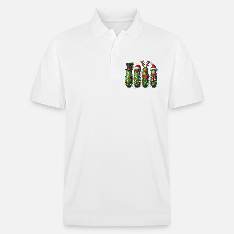 Gurken Weihnachtstruppe Lichter - Stanley/Stella Unisex Bio-Poloshirt PREPSTER - Weiß