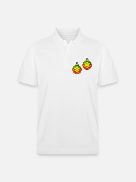 Christmas Ball Snowflake Ornament Ball - Stanley/Stella Unisex Organic Polo Shirt PREPSTER - white