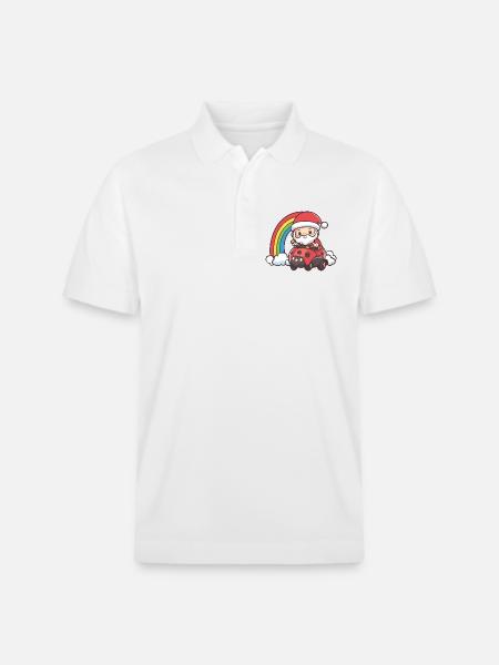 Ladybug Santa Claus Christmas - Stanley/Stella Unisex Organic Polo Shirt PREPSTER - white