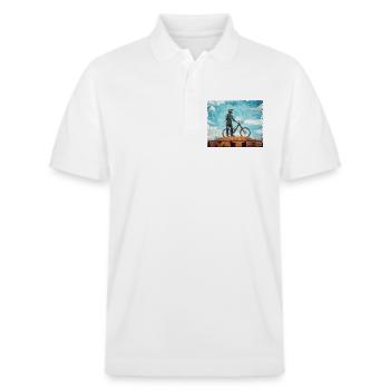 MTB - Stanley/Stella Unisex Bio-Poloshirt PREPSTER - Weiß - Vorne - Roxy (174cm) & Andy (188cm)