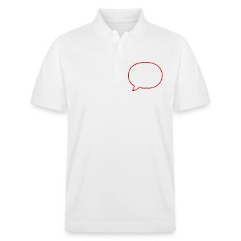Sprechblase Comic selbst gestalten personalisieren - Stanley/Stella Unisex Bio-Poloshirt PREPSTER - Weiß - Vorne - Roxy (174cm) & Andy (188cm)