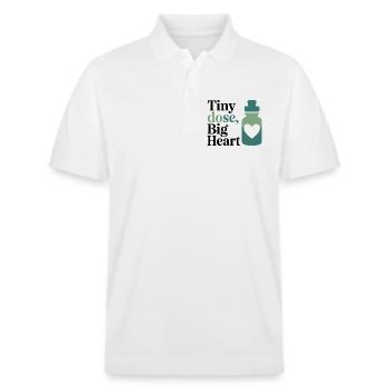 Homöopathie Tiny Dose Big Heart Professional Gear - Stanley/Stella Unisex Bio-Poloshirt PREPSTER - Weiß - Vorne - Roxy (174cm) & Andy (188cm)