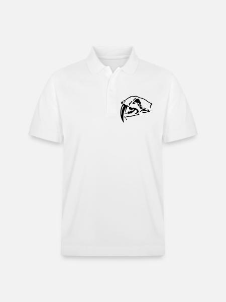 Sabre-toothed Tiger Skull - Stanley/Stella Unisex Organic Polo Shirt PREPSTER - white