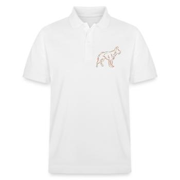 Schäferhund Zeichnung - Stanley/Stella Unisex Bio-Poloshirt PREPSTER - Weiß - Vorne - Roxy (174cm) & Andy (188cm)