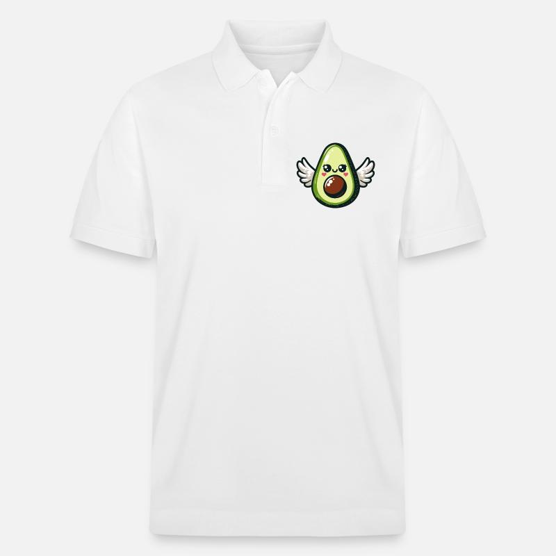 Avocat ailé kawaii - Polo PREPSTER bio Stanley/Stella Unisexe - blanc