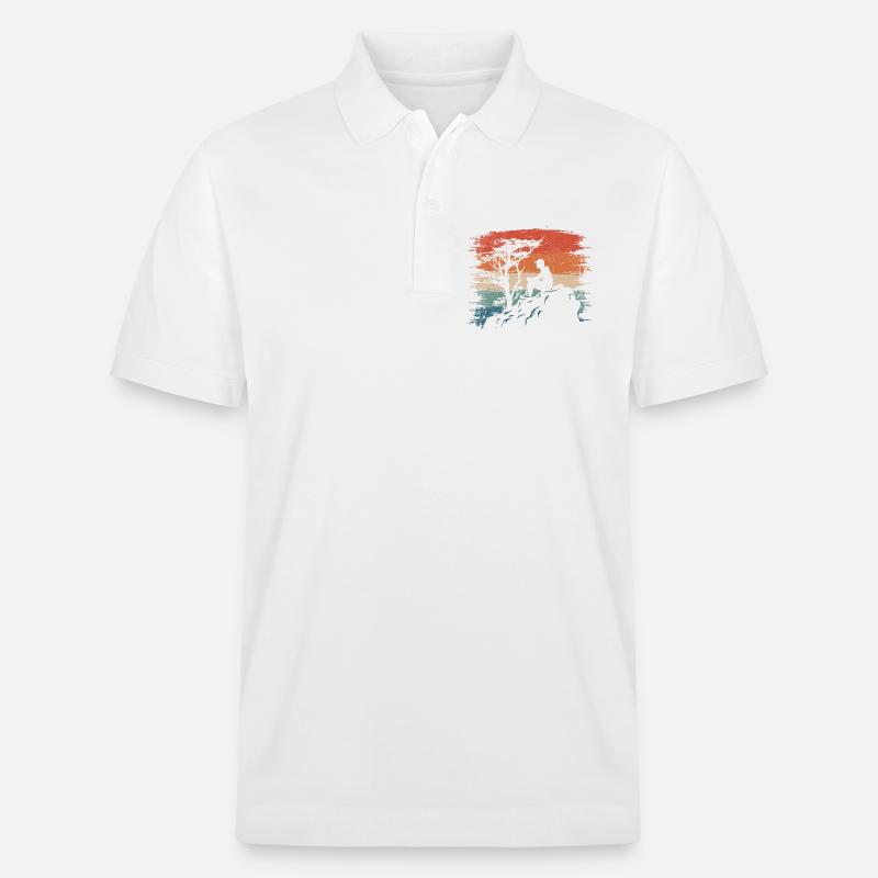 Sunset Cliff Silhouette - Stanley/Stella Unisex Bio-Poloshirt PREPSTER - Weiß