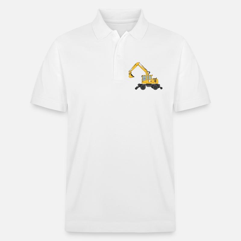 Zweiwegebagger Bagger Gleisbau - Stanley/Stella Unisex Bio-Poloshirt PREPSTER - Weiß