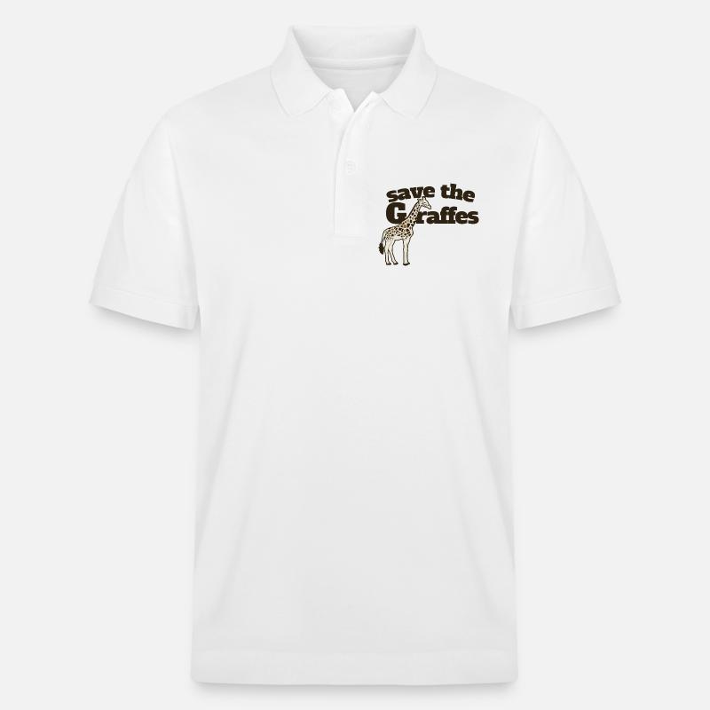 Save the Giraffes Giraffe Art Tee - Stanley/Stella Unisex Bio-Poloshirt PREPSTER - Weiß