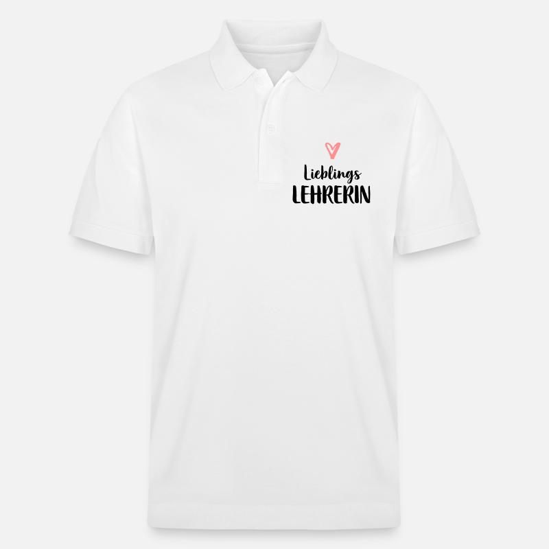 Lieblings Lehrerin Herz Geschenk Schule - Stanley/Stella Unisex Bio-Poloshirt PREPSTER - Weiß