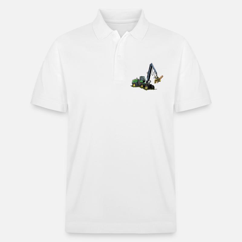 Harvester, Holzerntemaschine - Stanley/Stella Unisex Bio-Poloshirt PREPSTER - Weiß
