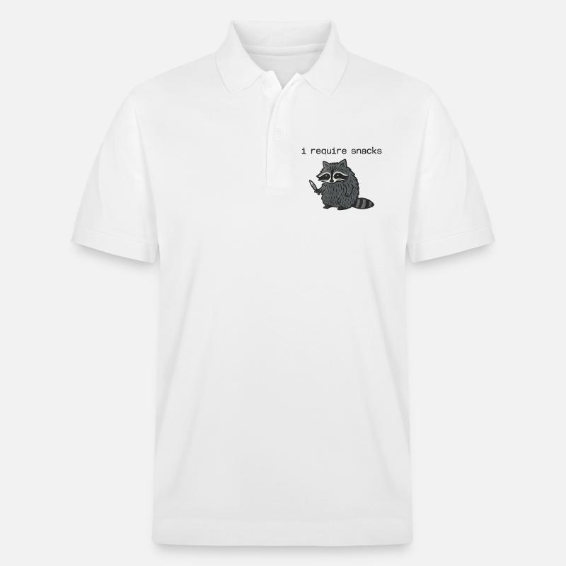 Lustig, Maskierter Waschbär, Mit, Messer - Stanley/Stella Unisex Bio-Poloshirt PREPSTER - Weiß