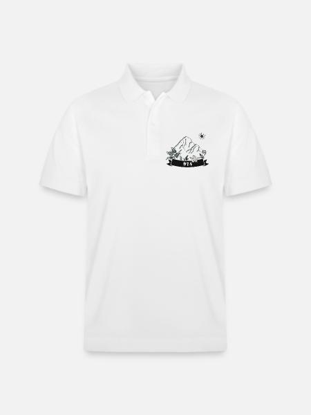 Mountains 974 Nature Banner - Stanley/Stella Unisex Organic Polo Shirt PREPSTER - white