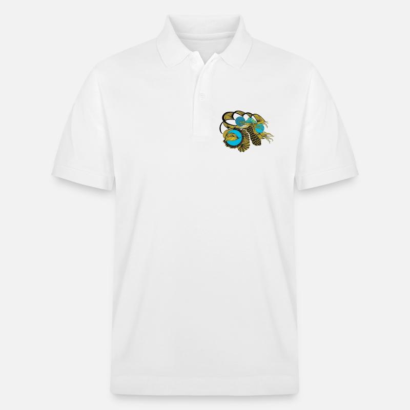 Koï doré avec cercles bleus - Polo PREPSTER bio Stanley/Stella Unisexe - blanc