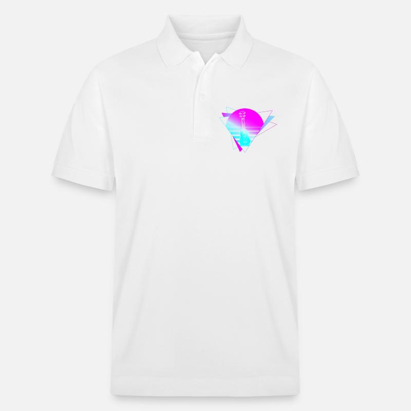 Hawaiian Ukulele Uke Retro 80s 90s - Stanley/Stella Unisex Bio-Poloshirt PREPSTER - Weiß