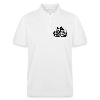 Symbole corallien Océan récif corallien - Polo PREPSTER bio Stanley/Stella Unisexe - blanc - Devant - Roxy (174cm) & Andy (188cm)