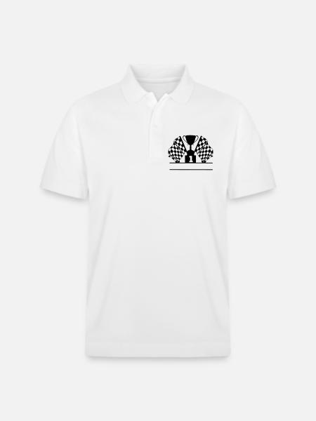Car Racing Cup Flag Number 1 - Stanley/Stella Unisex Organic Polo Shirt PREPSTER - white