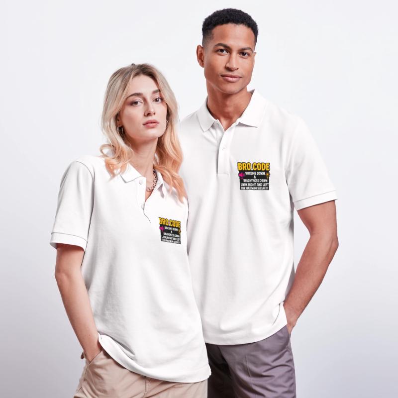 Code bro volume vers le bas Regarde à droite à gauche, drôle Polo PREPSTER bio Stanley/Stella Unisexe