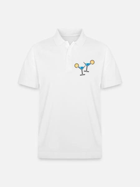 2 cocktail glasses (light blue) - Stanley/Stella Unisex Organic Polo Shirt PREPSTER - white