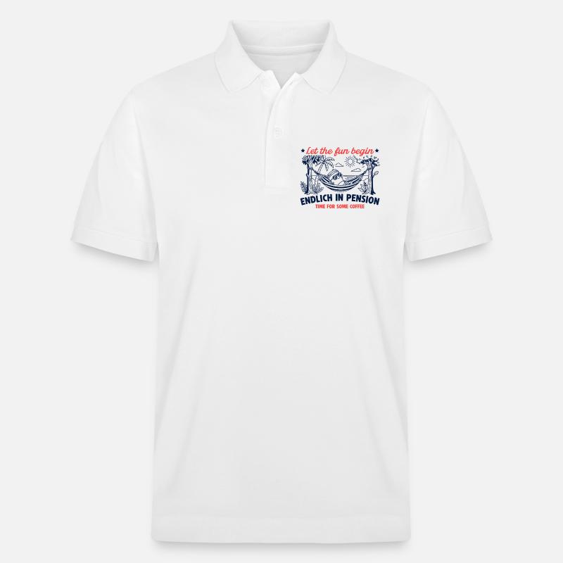 Endlich in Pension Retro Kaffee - Stanley/Stella Unisex Bio-Poloshirt PREPSTER - Weiß