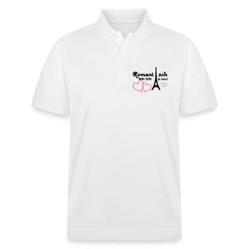 Romantisch Liebe Herz Paris Paar Spruch Geschenk - Stanley/Stella Unisex Bio-Poloshirt PREPSTER - Weiß - Vorne - Roxy (174cm) & Andy (188cm)
