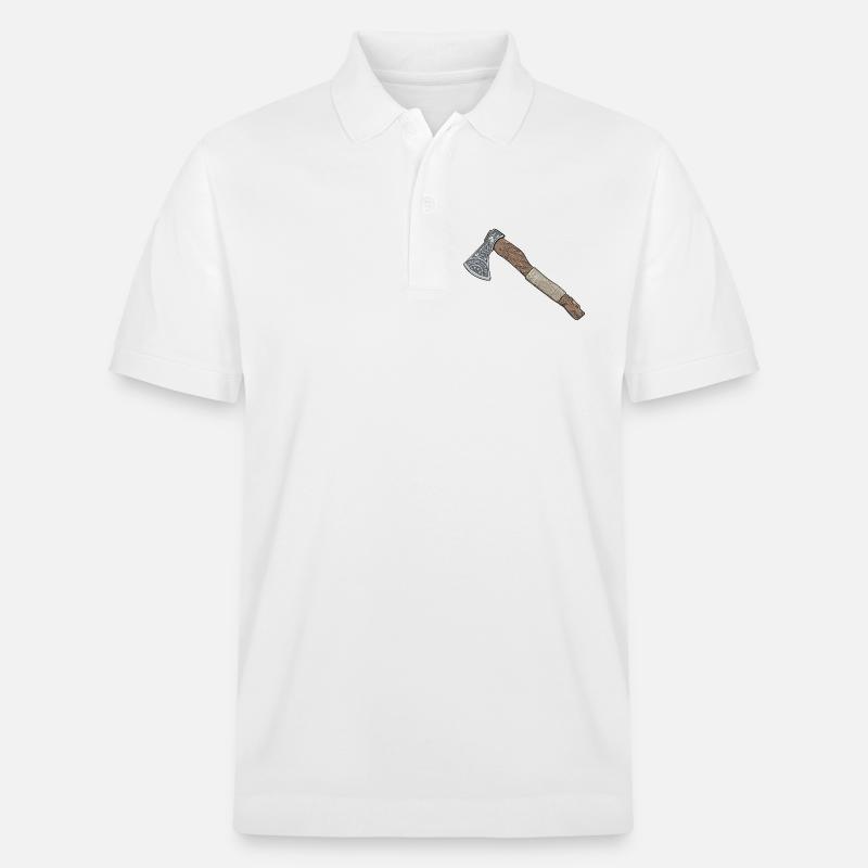 Handmade Fenrir Axt - Stanley/Stella Unisex Bio-Poloshirt PREPSTER - Weiß