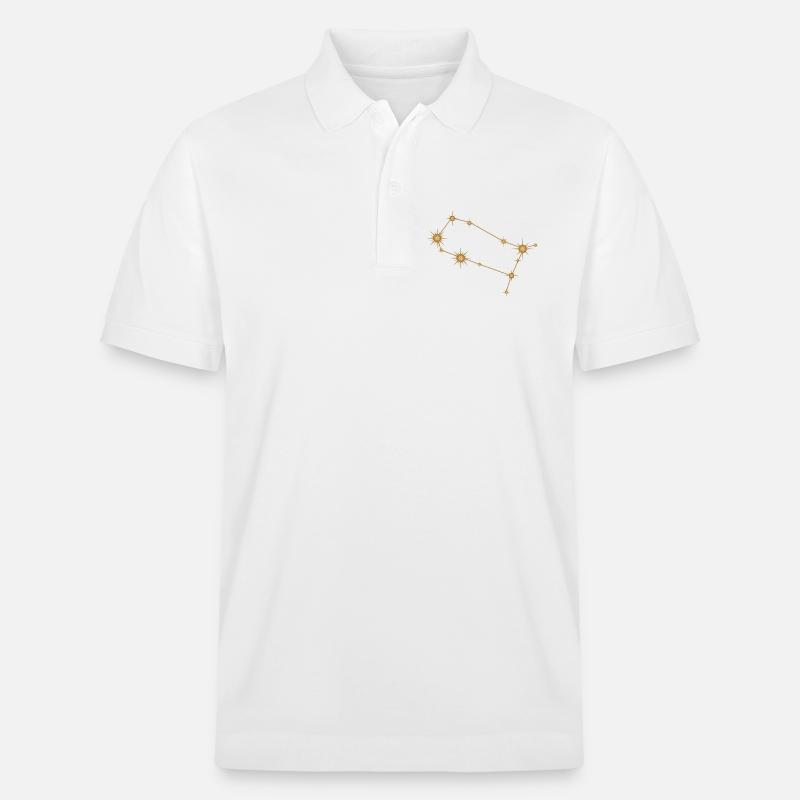 Sternbild Zwillinge Sternzeichen Sternzeichen Golden - Stanley/Stella Unisex Bio-Poloshirt PREPSTER - Weiß