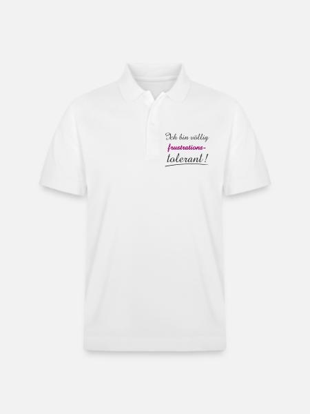 Confident Quote I'm Frustration Tolerant - Stanley/Stella Unisex Organic Polo Shirt PREPSTER - white