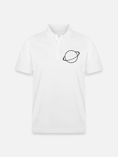 Saturn Icon – Planet Symbol - Stanley/Stella Unisex Organic Polo Shirt PREPSTER - white