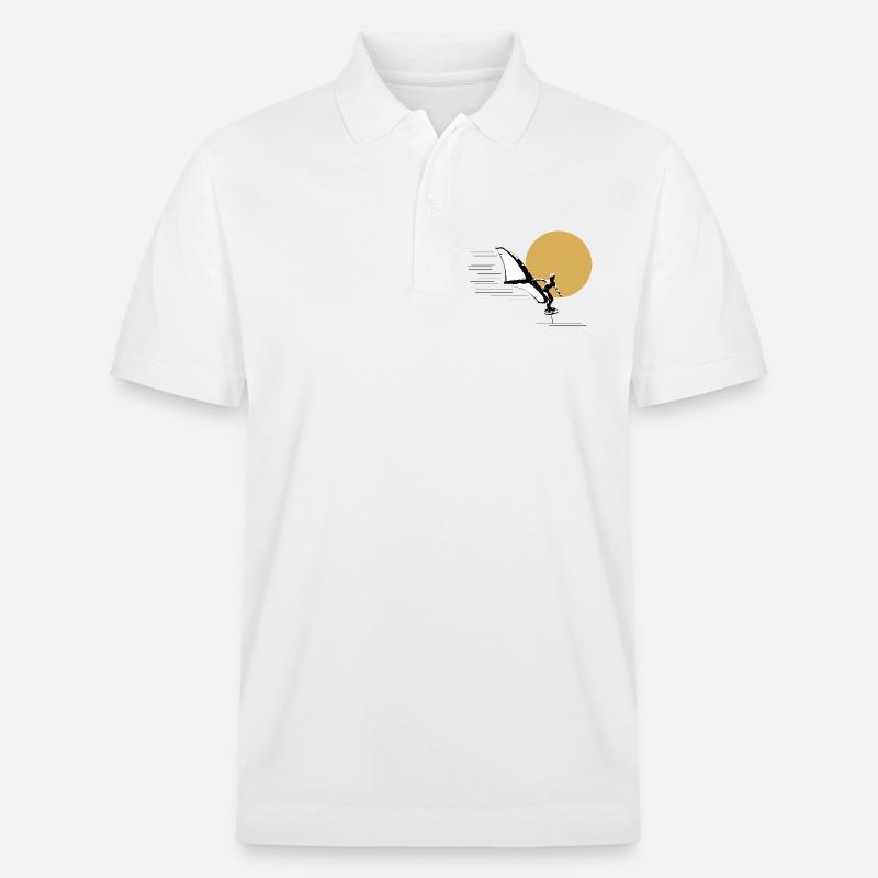 Wingfoiler devant le soleil - Polo PREPSTER bio Stanley/Stella Unisexe - blanc