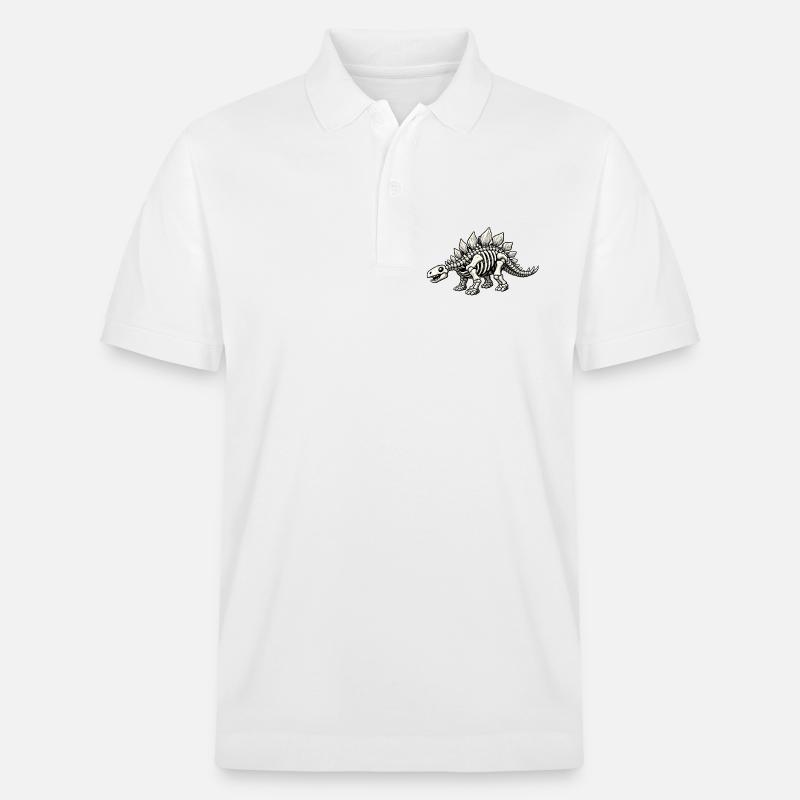 Stegosaurus Skeleton - Stanley/Stella Unisex Organic Polo Shirt PREPSTER - white